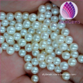 Wholesale white loose freshwater round pearl 5--5.5mm no hole loose pearl for jewelry necklace